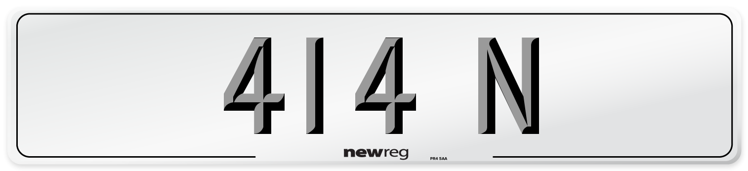 414 N Number Plate from New Reg